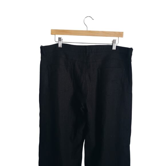 'S Max Mara Cervia Fringe Linen Pants In Black Size 16 - Picture 6 of 9